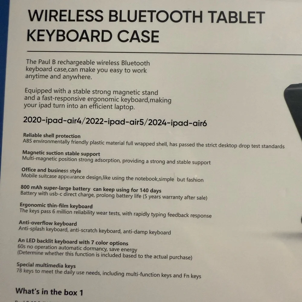 Wireless Bluetooth Tablet Keyboard Case - Black